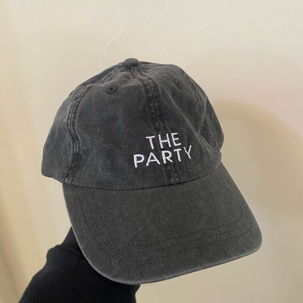 The Party Embroidered Gray Charcoal Baseball Cap 100% Cotton